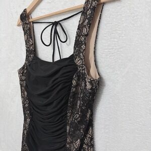 Betsy‎ & Adam Lace Bodycon Black Nude Dress